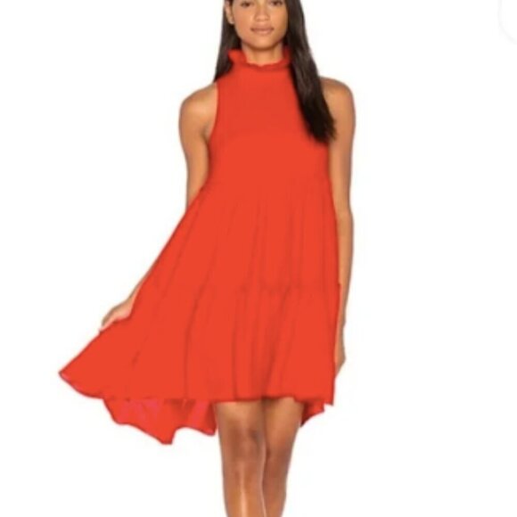 Elliat Anthropologie Sonnet Tiered Dress in Poppy Red sz M - Picture 1 of 5